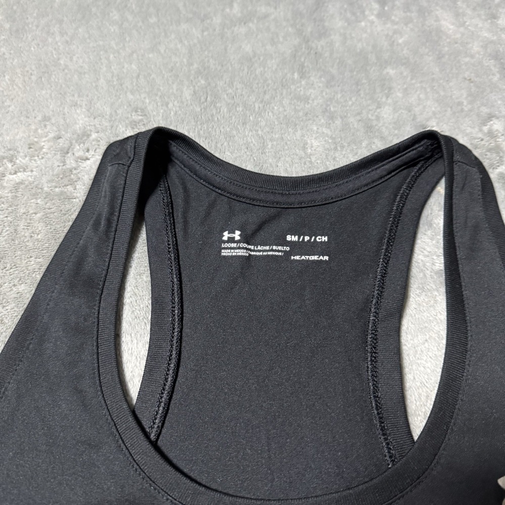 Under Armour Tank Top Shirt Small Adult‎ Black Fitted Heatgear Womens Athletic - Picture 4 of 9